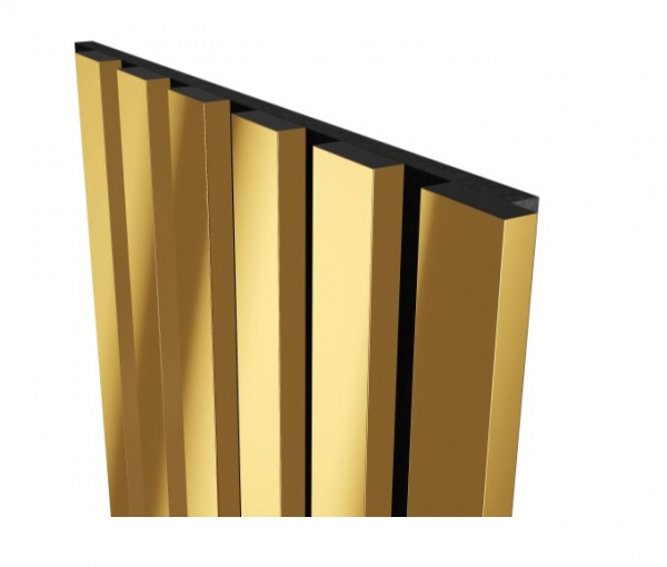 Комплект акуст.панелей, черный войлок, 3000х300х19мм, рейки ЭКОПОЛИМЕР, желтое золото/2шт.
